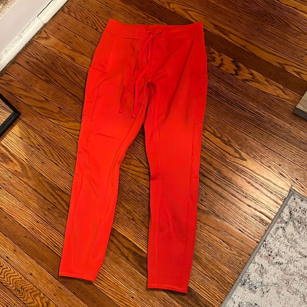 Alo Yoga Red Drawstring 7/8 Leggings